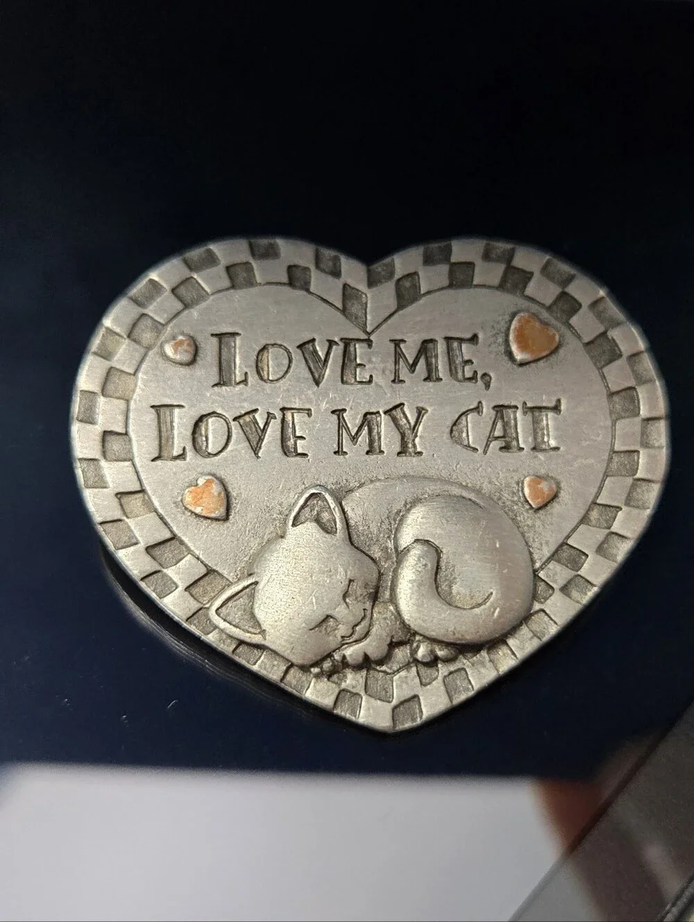 Love Me Love My Cat Brooch Sleep Cat Brooch Spoontique Cat Brooch Sliver Tone